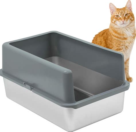 iprimio enclosed sides stainless steel xl cat litter box|stainless steal cat litter box.